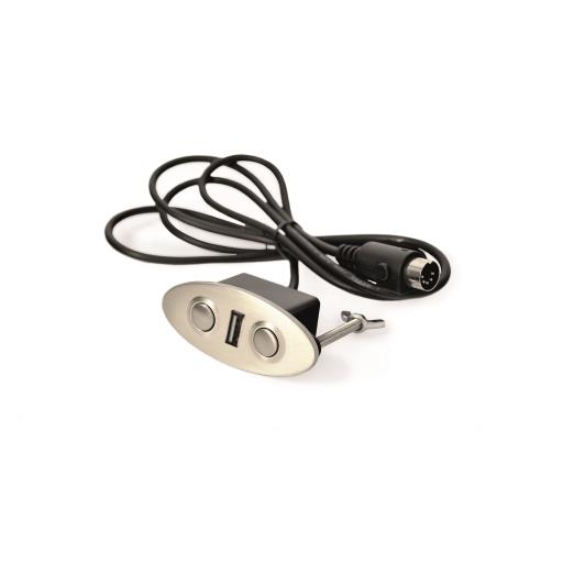 Botonera Metálica Ovalada + USB con Palomillas