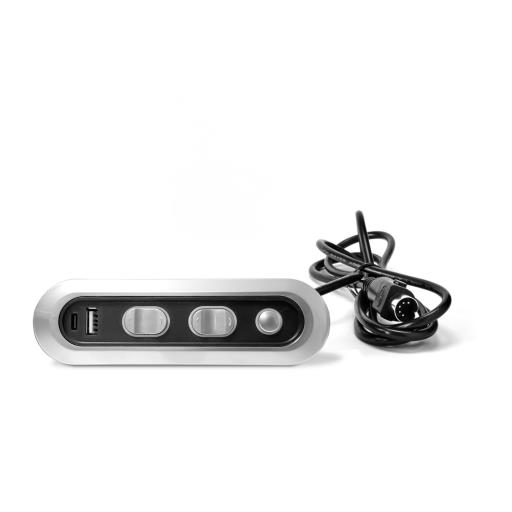 Botonera Empotrada Cali 2 Motores+Reset+USB+USB Tipo C