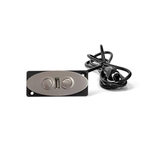 Botonera Metálica Ovalada + USB