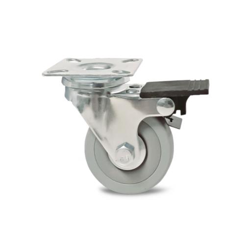 Pata Rueda 360º Ø50x18xH70 Cromo con Freno