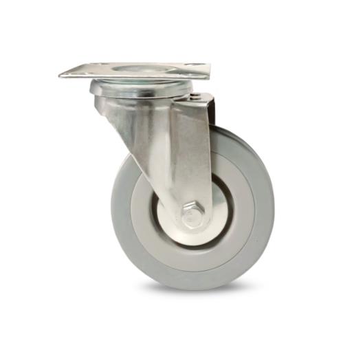 Pata Rueda 360º Ø75x21xH100 Cromo sin Freno