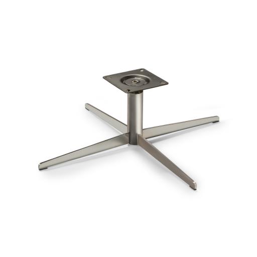 Pata Base Giratorio Argon (Pata Ø740×8, Tubo Ø55x195x2, Plato 170x170x3, H245) Niquel Satinado