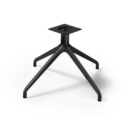 Pata Base Giratorio Neon (Pata Ø720, Tubo Ø56×2.5×43, Plato 170x170x3, H400) Negro Mate