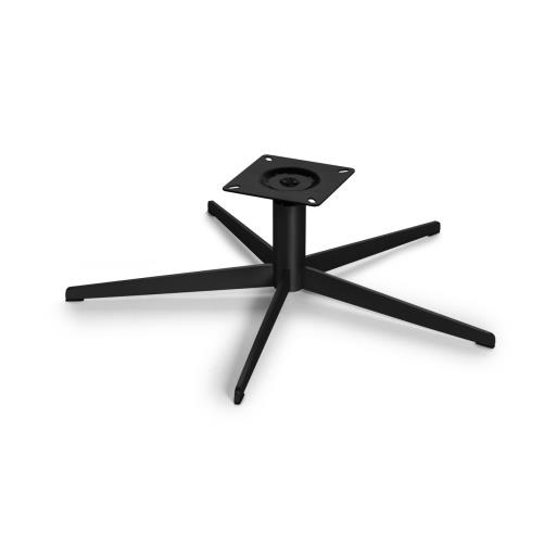 Pata Base Giratorio Rodio (Pata Ø740×8, Tubo Ø55x155x2, Plato 170x170x3, H205) Negro Mate