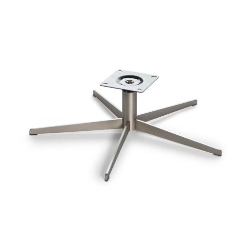 Pata Base Giratorio Rodio (Pata Ø740×8, Tubo Ø55x155x2, Plato 170x170x3, H205) Niquel Satinado