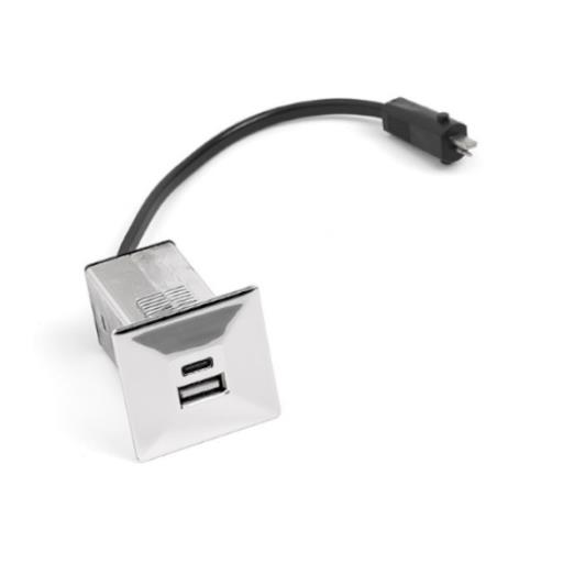 Base Cargador USB+USB Tipo C Metalizado