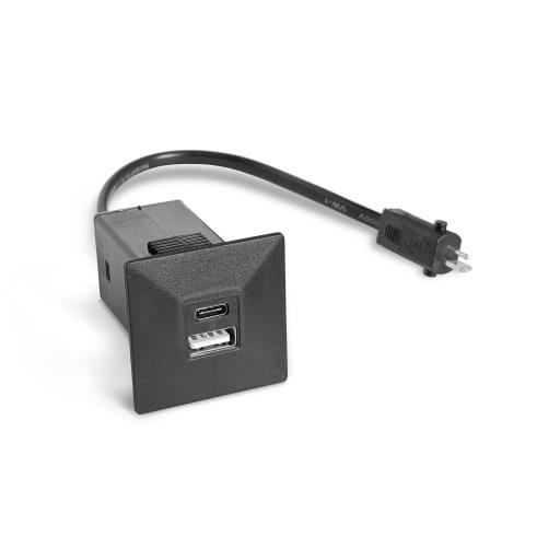 Base Cargador USB+USB Tipo C Negro