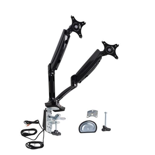 Soporte Monitor Mod. Doble Enkel Negro + 2 USB