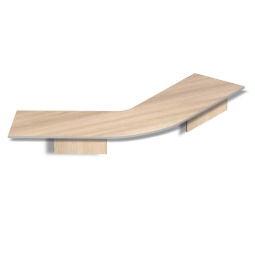 Tablero Mesa Curva 120º+Faldón Acacia (Con Herrajes)